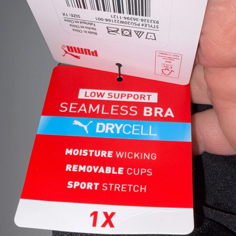 PUMA Women's Black Strappy Sports Bra - Picture 6 of 7